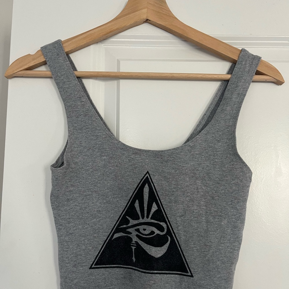 Urban Outfitters Gray Tank Top with Black Graphic